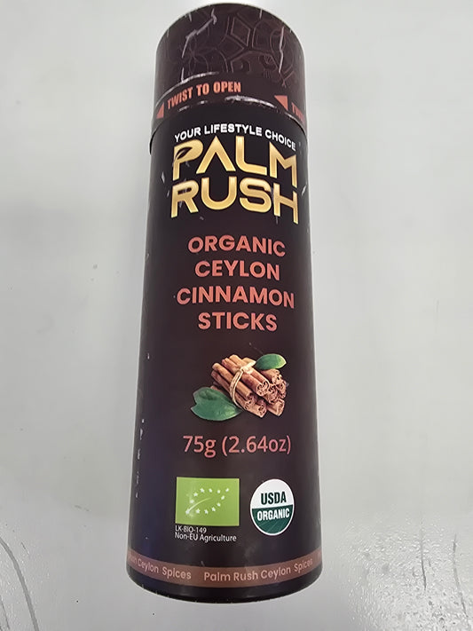 Palm Rush Organic Ceylon Cinemon Sticks 75g
